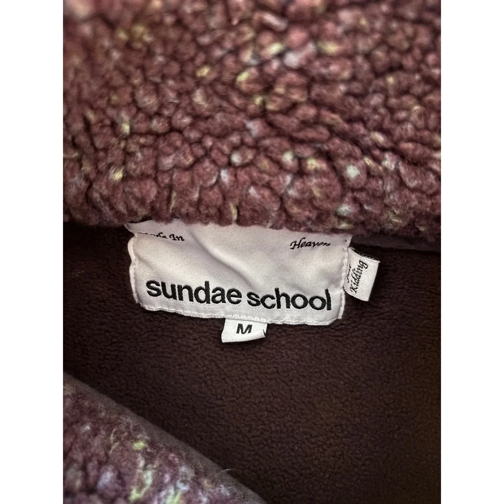 Sundae School Namsan Tower Fleece Jacket Multicolor Alien Space Zip Up Mens M - Picture 10 of 13